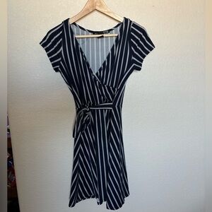 REBEL SUGAR | Navy and White Wrap Dress